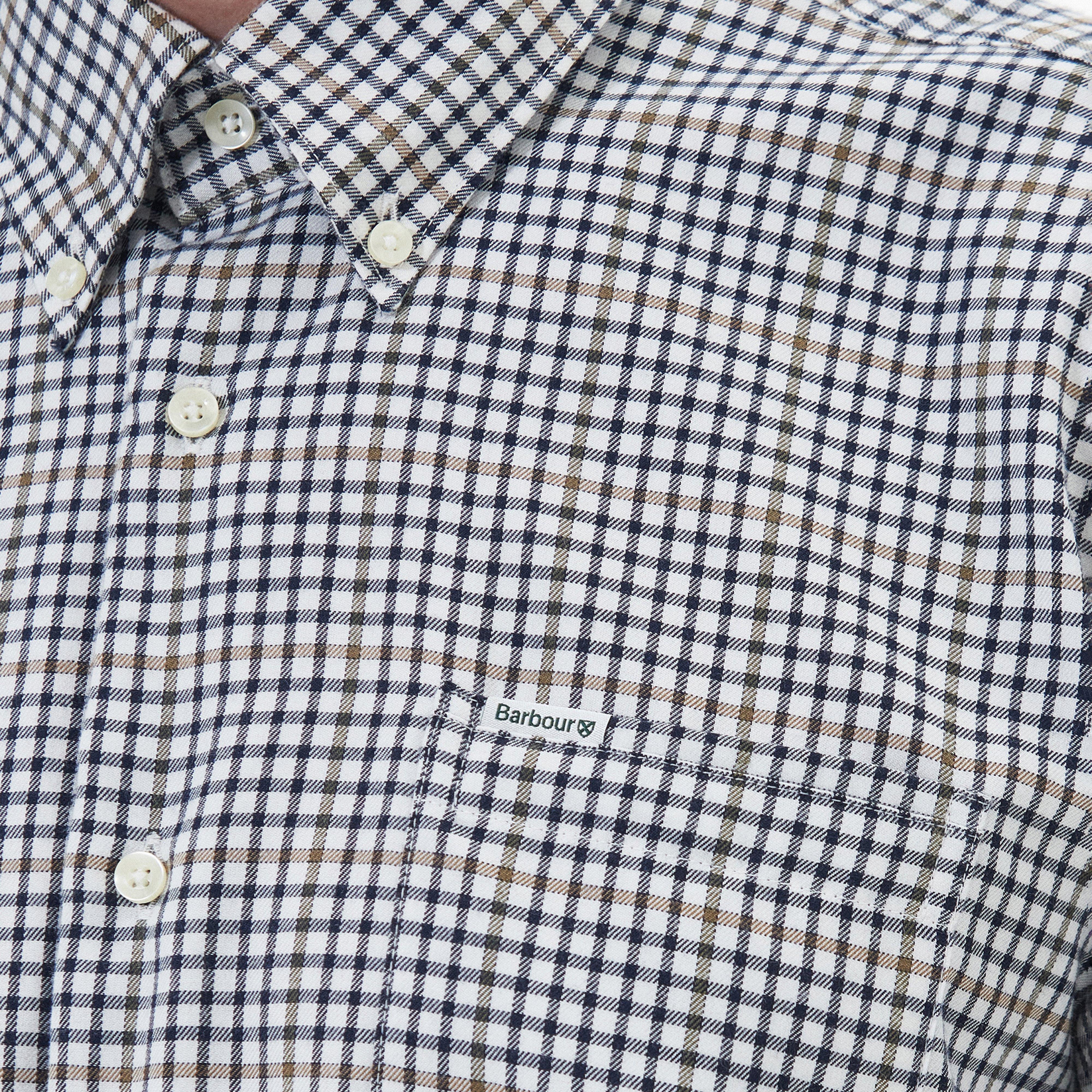 Mens Henderson Regular Thermo Weave Checked Shirt Whisper White