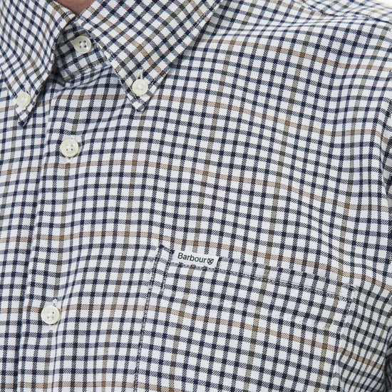 Mens Henderson Regular Thermo Weave Checked Shirt Whisper White