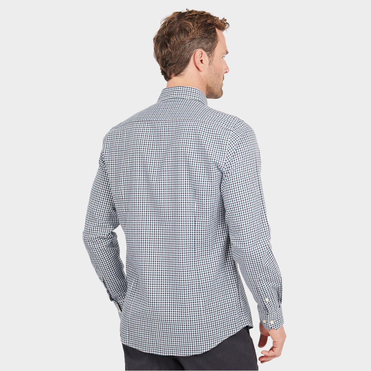 Mens Padshaw Tailored Gingham Shirt Green