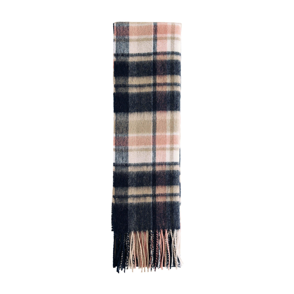 Womens Vintage Plaid Scarf Navy/Pink Rust