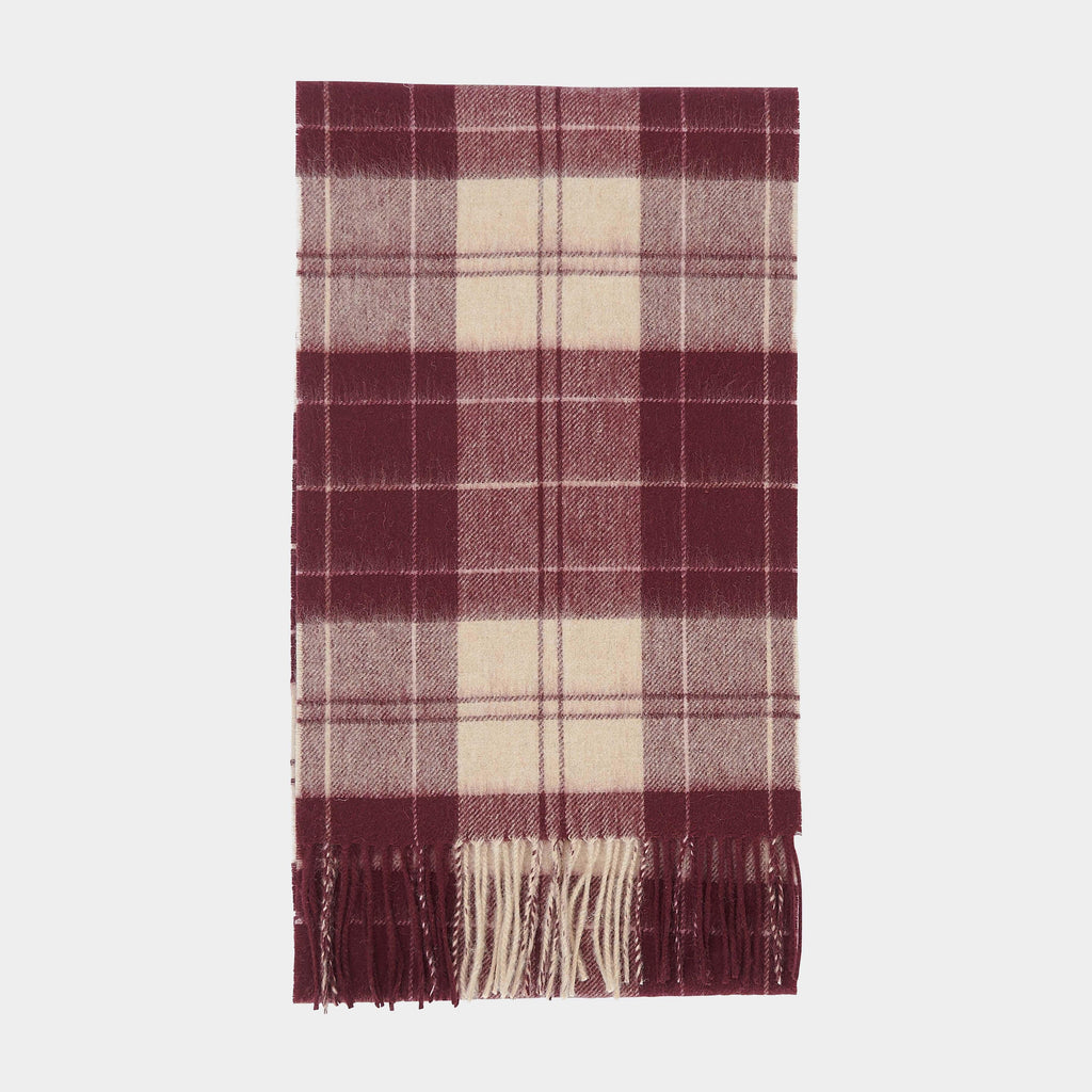 Womens Tartan Scarf Cabernet