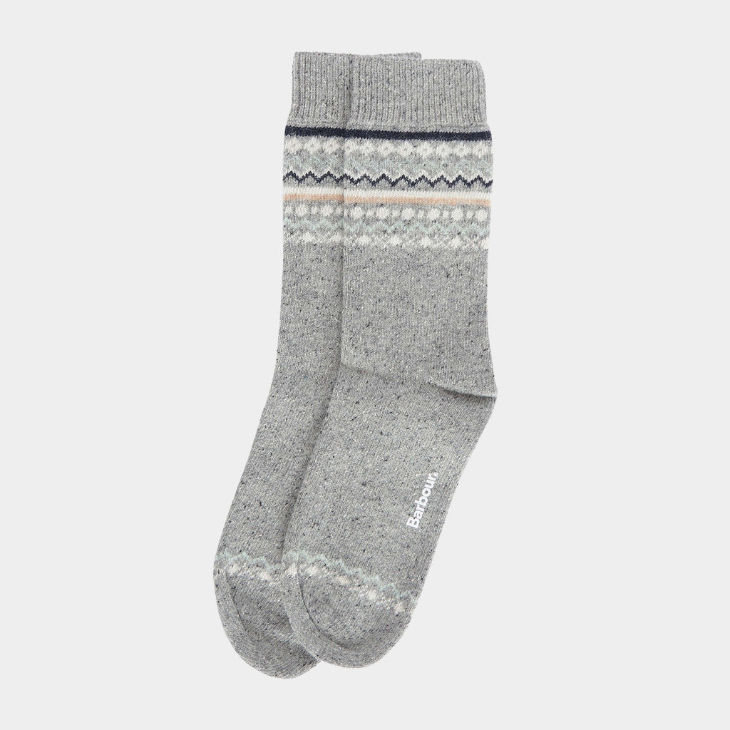 Womens Anaise Fair isle Socks Mid Grey/Loden