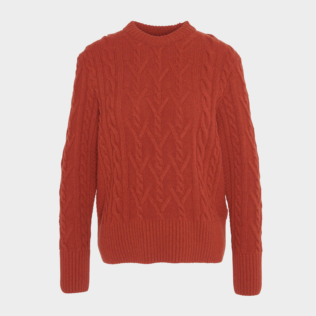 Barbour Womens Solway Knitted Jumper Spiced Pumpkin – Naylors