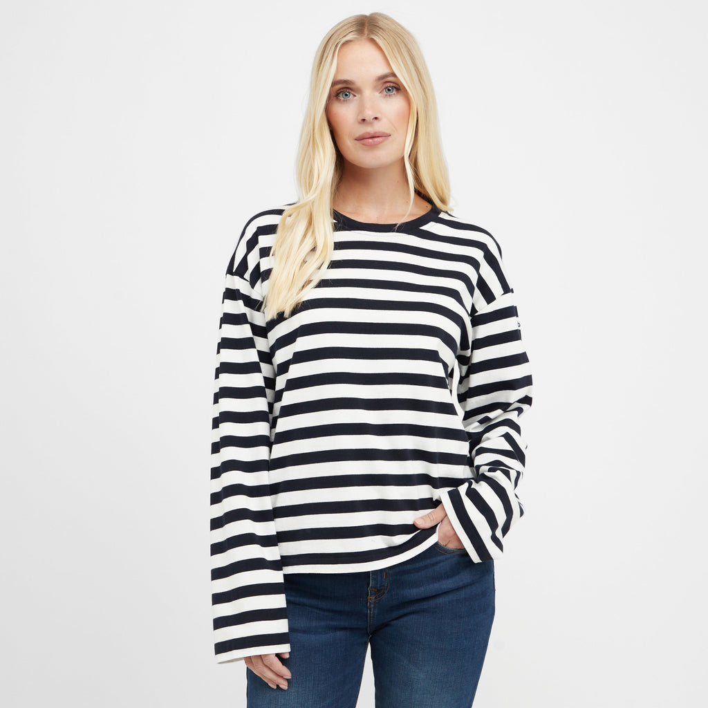 Womens Bede Oversized Top Navy Stripe
