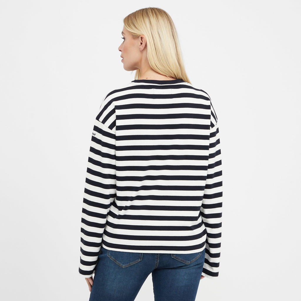 Womens Bede Oversized Top Navy Stripe