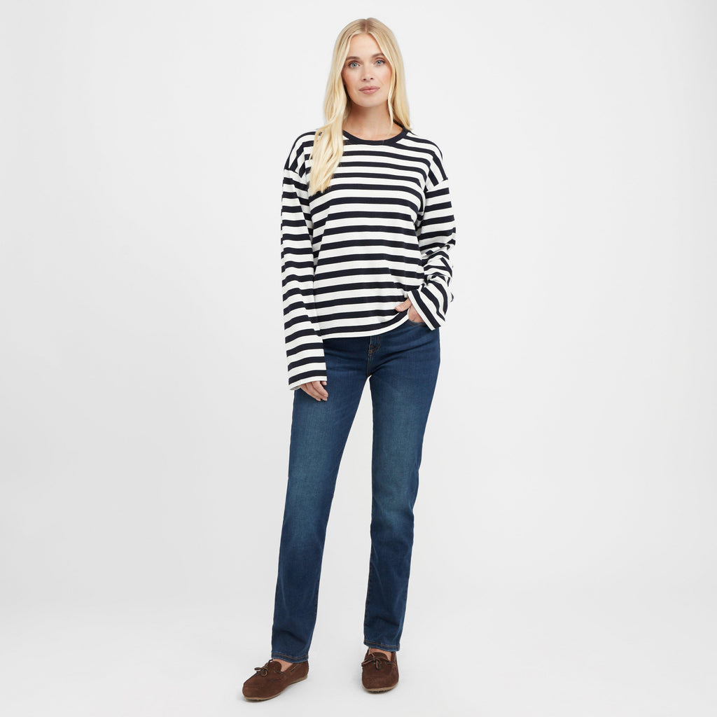 Womens Bede Oversized Top Navy Stripe