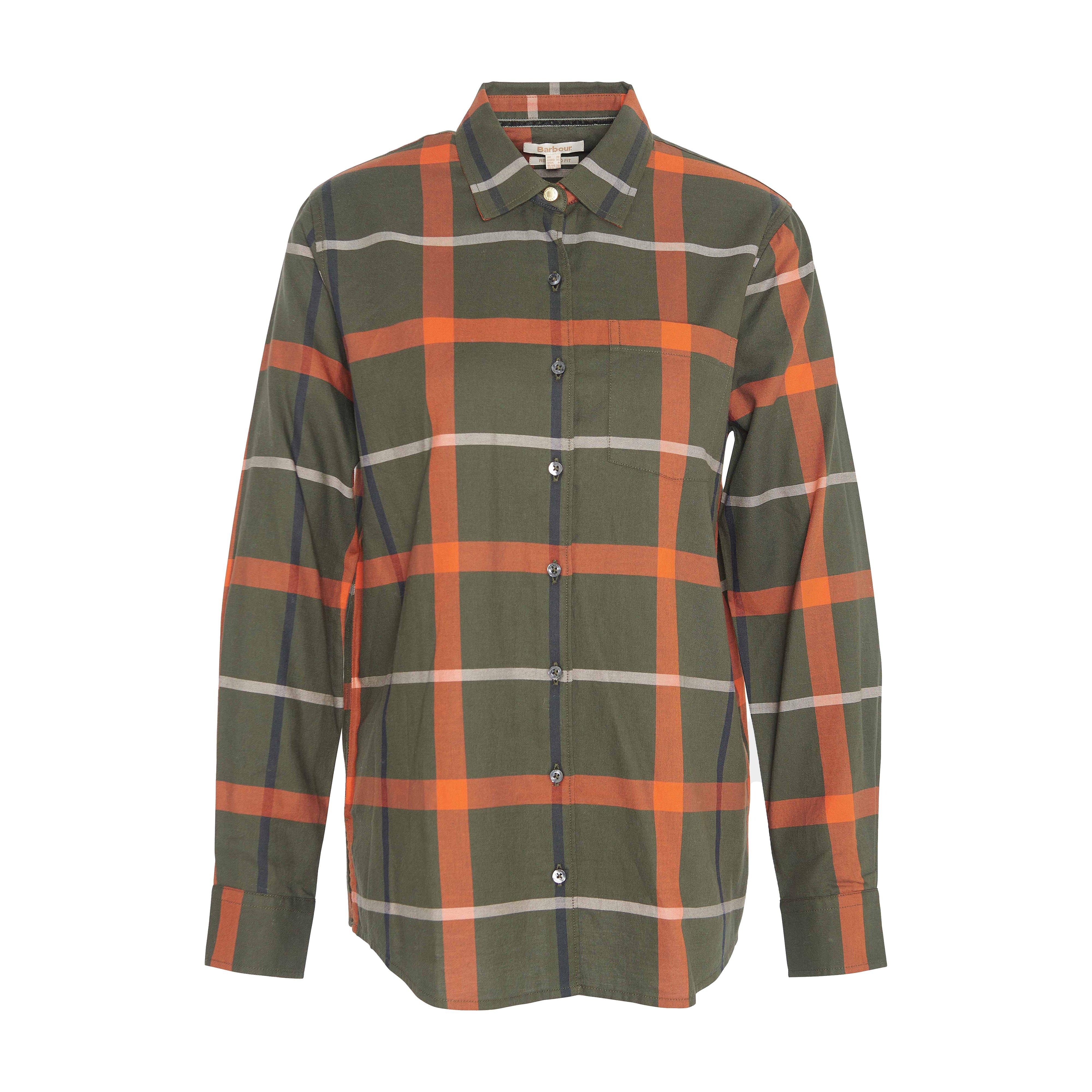 Womens Oxer Check Shirt Olive Check