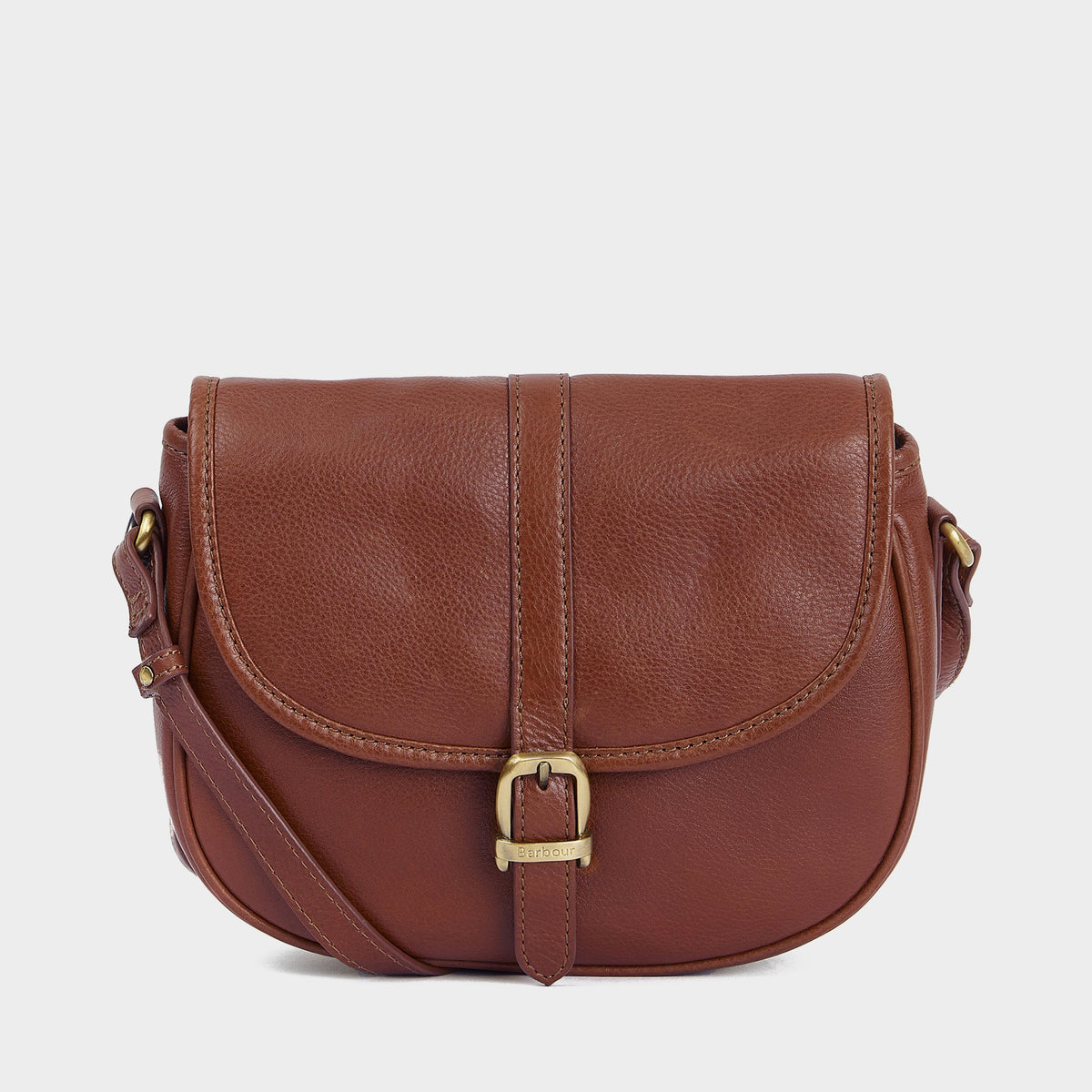 Laire Medium Leather Saddle Bag Brown