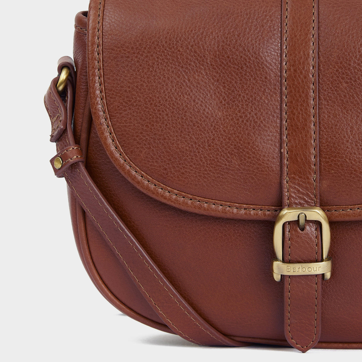 Laire Medium Leather Saddle Bag Brown