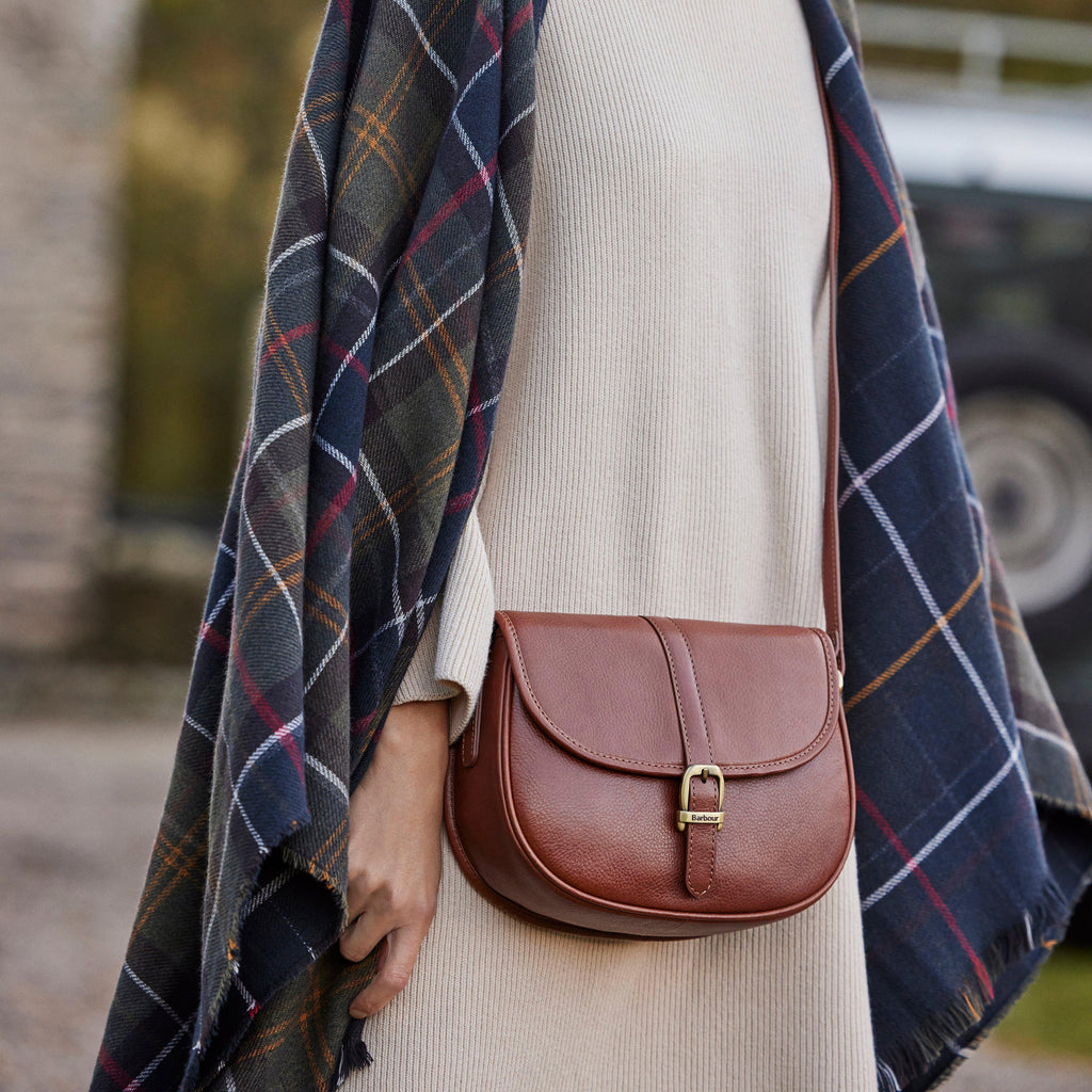 Laire Medium Leather Saddle Bag Brown