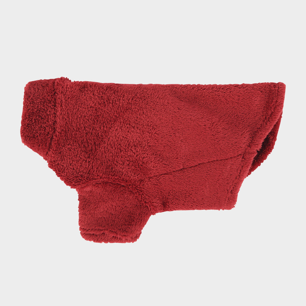 Teddy Fleece Dog Jumper Red