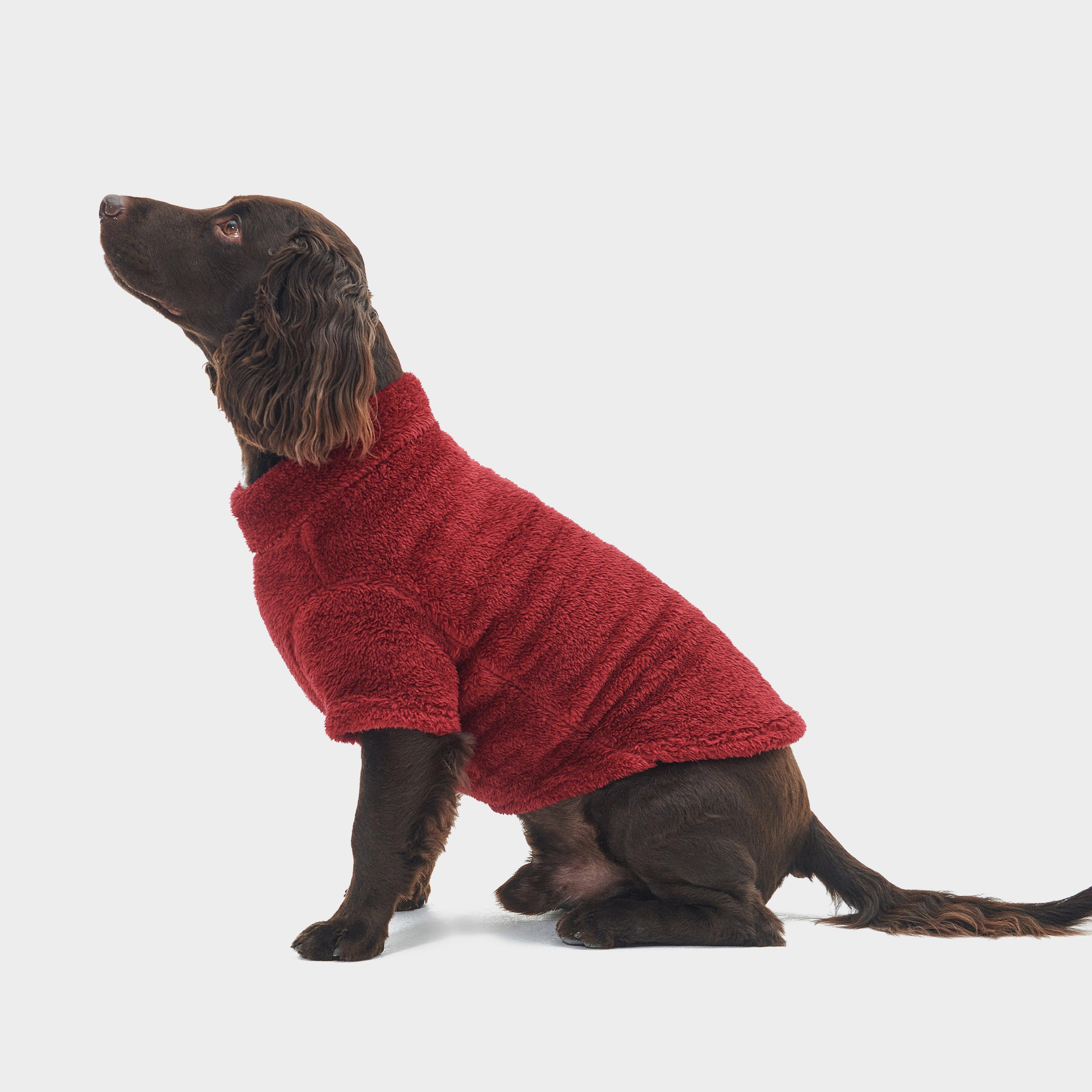 Teddy Fleece Dog Jumper Red