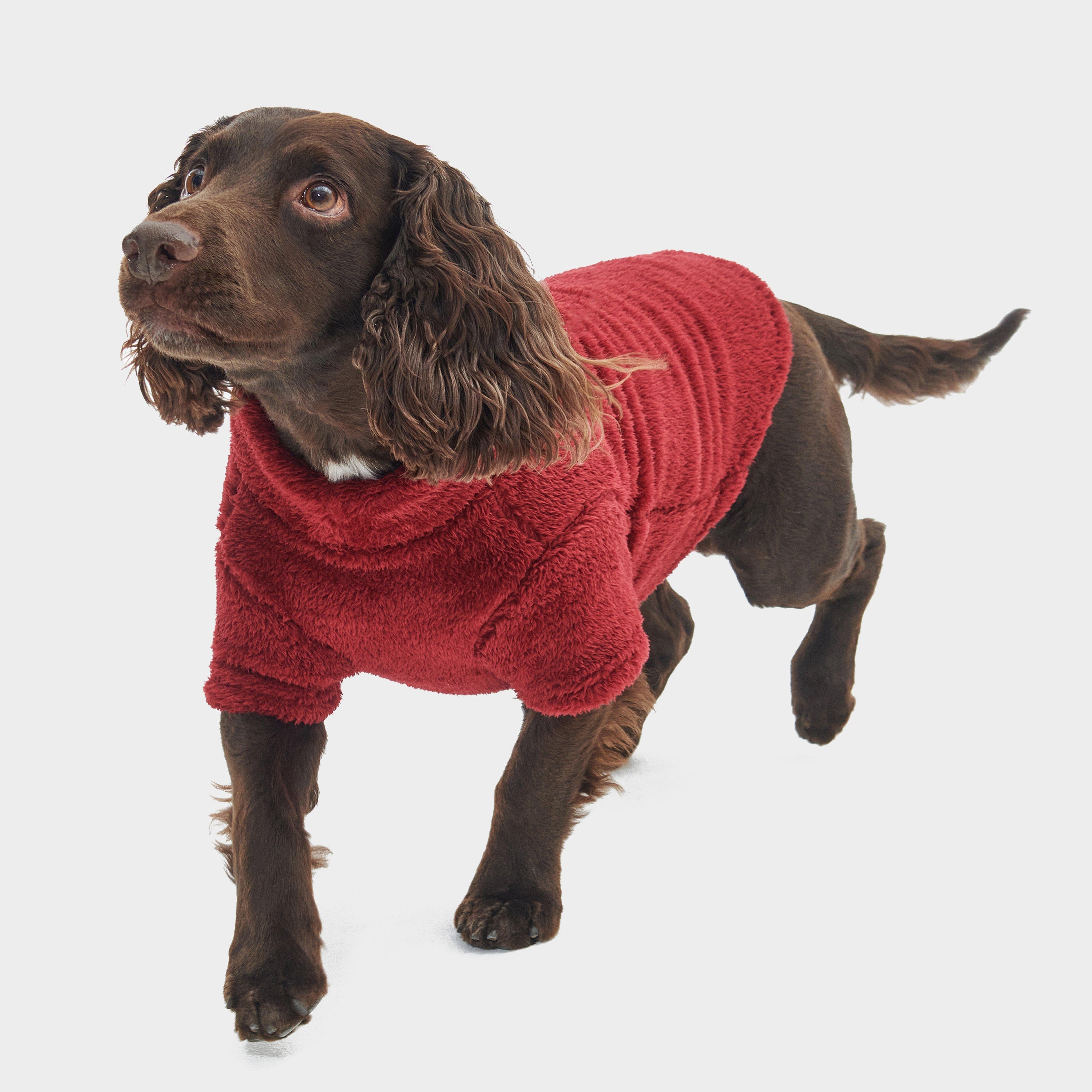 Teddy Fleece Dog Jumper Red