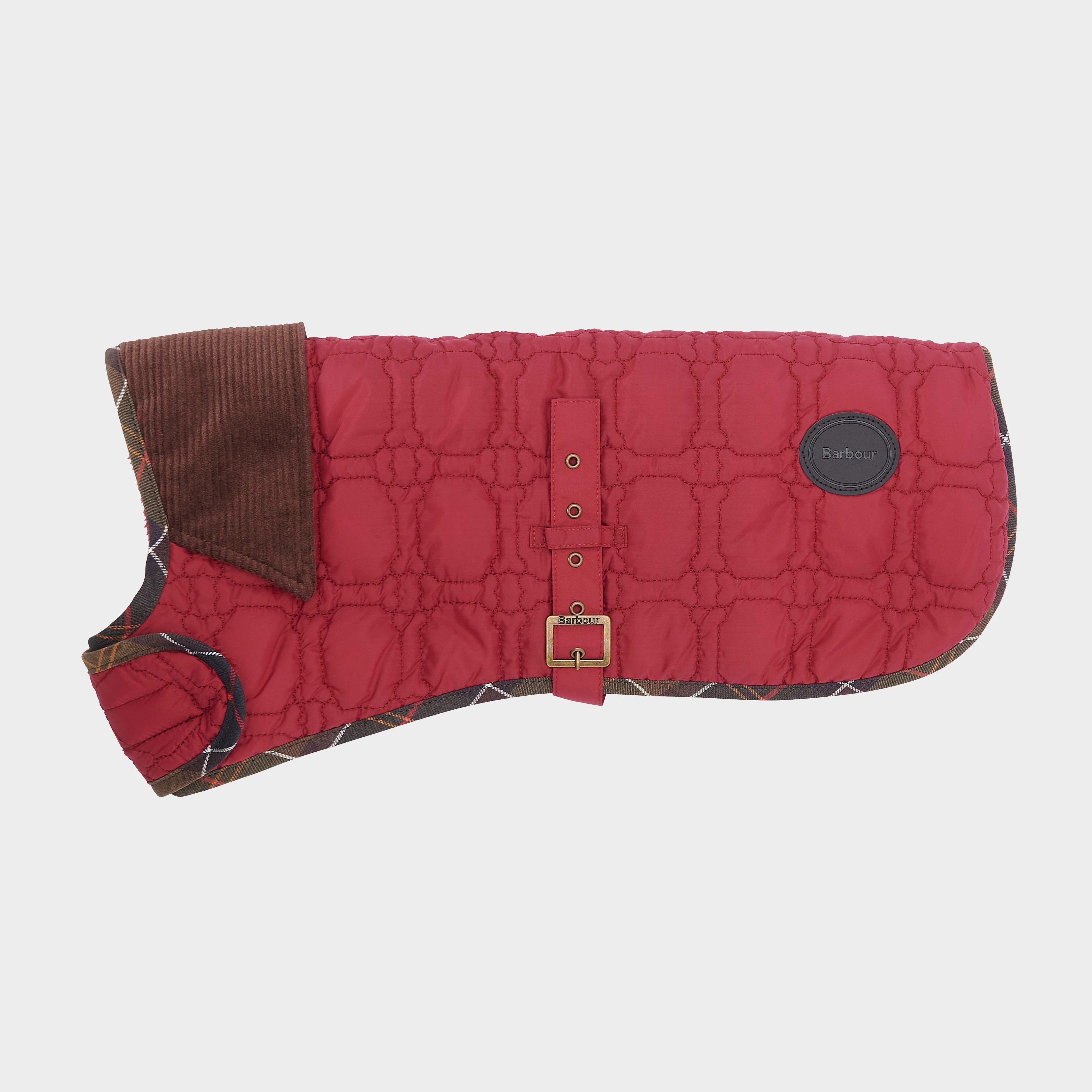 Dog Bone Quilted Dog Coat Cranberry