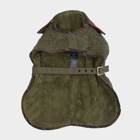 Dog Bone Quilted Dog Coat Dark Olive