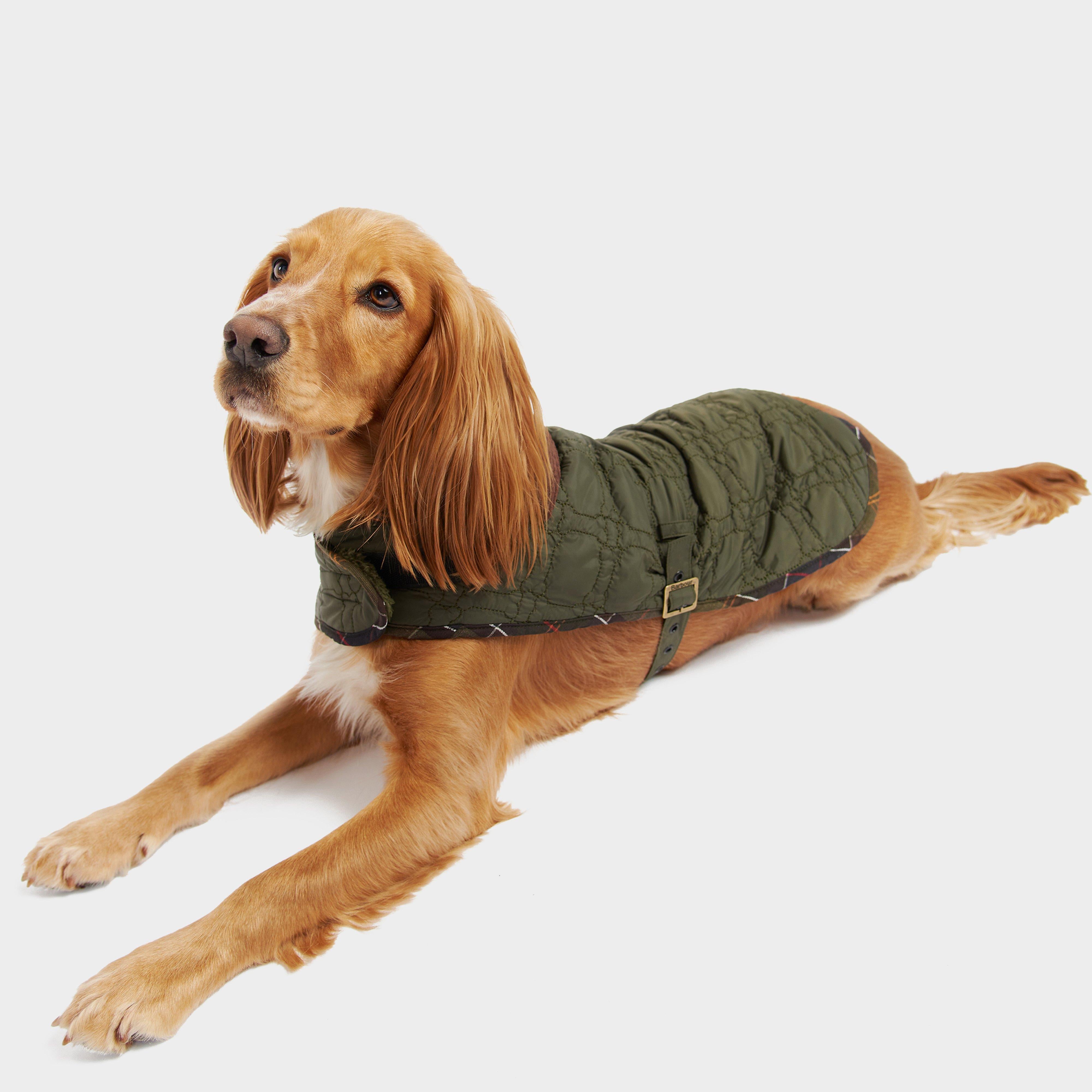 Dog Bone Quilted Dog Coat Dark Olive