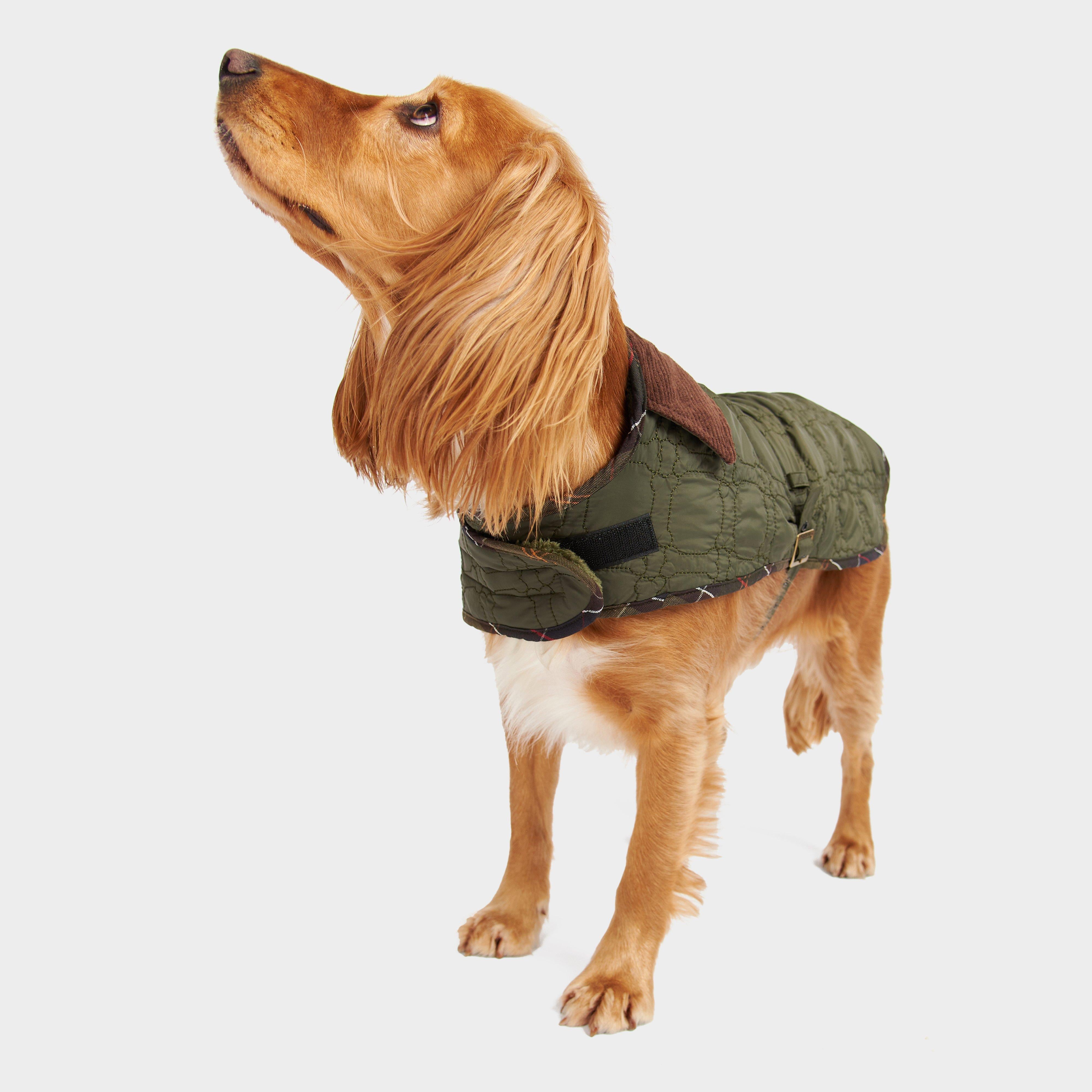 Dog Bone Quilted Dog Coat Dark Olive