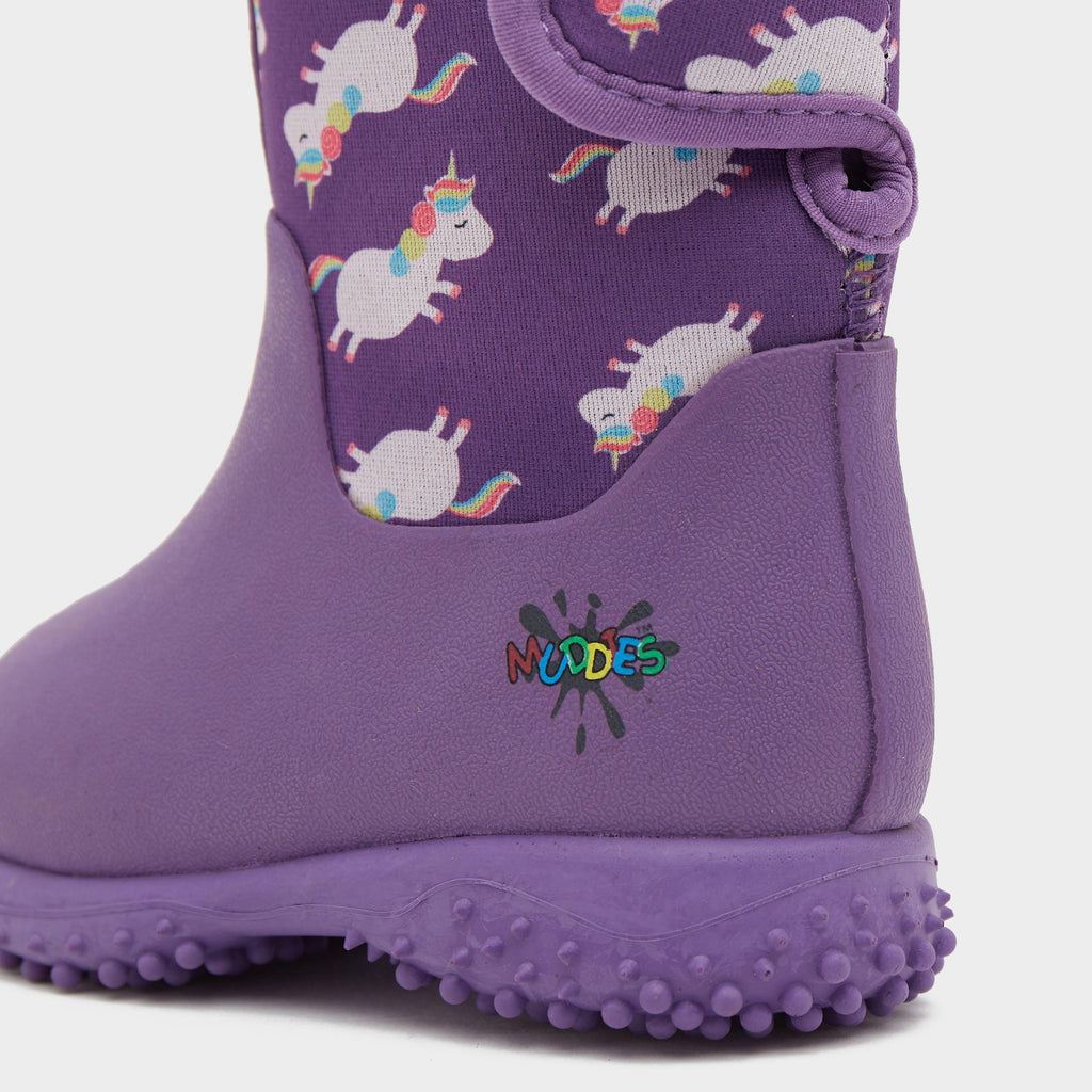Kids Muddies Puddle 5.0 Wellington Boots Unicorn/Violet