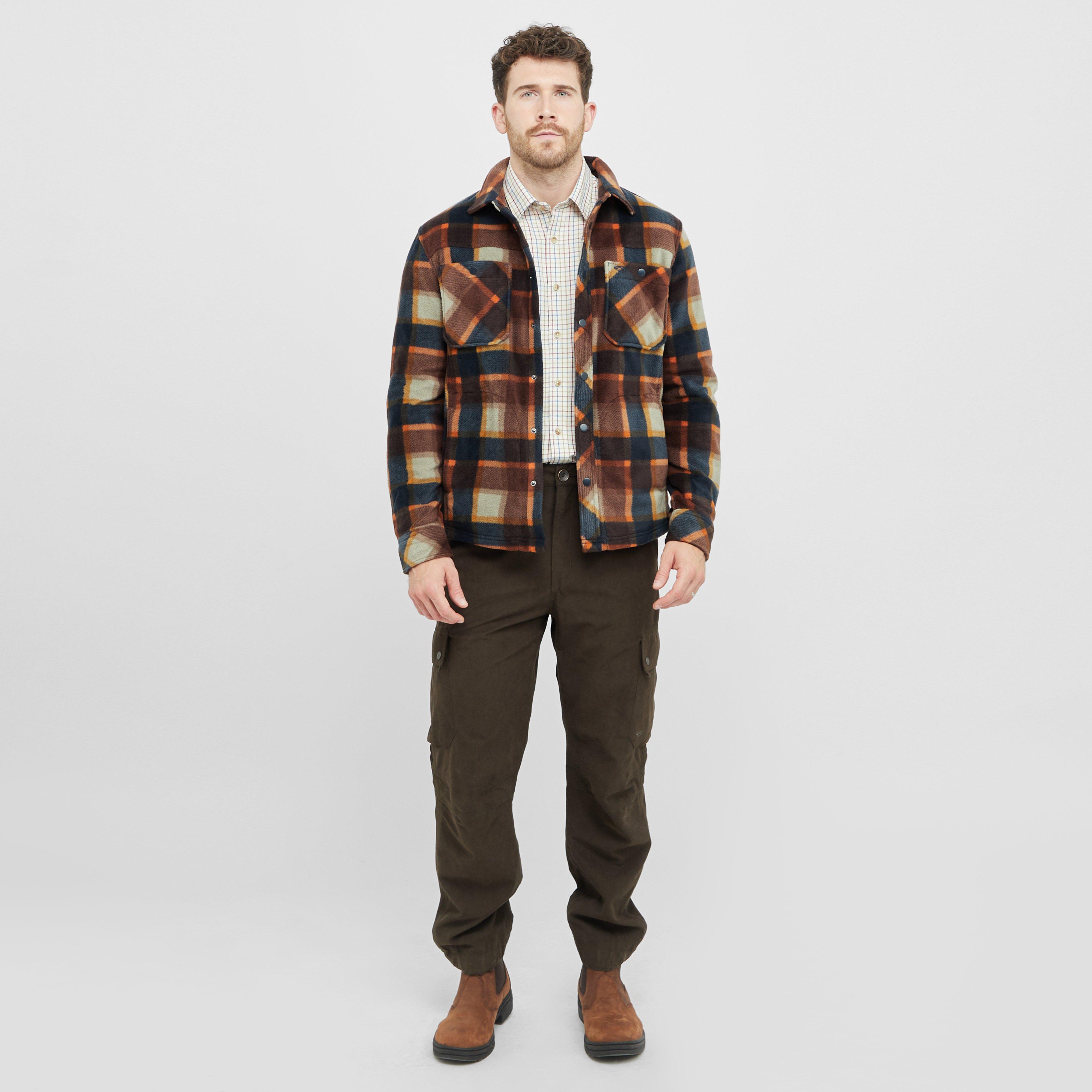 Mens Brucefield Fleece Shacket Brown/Navy