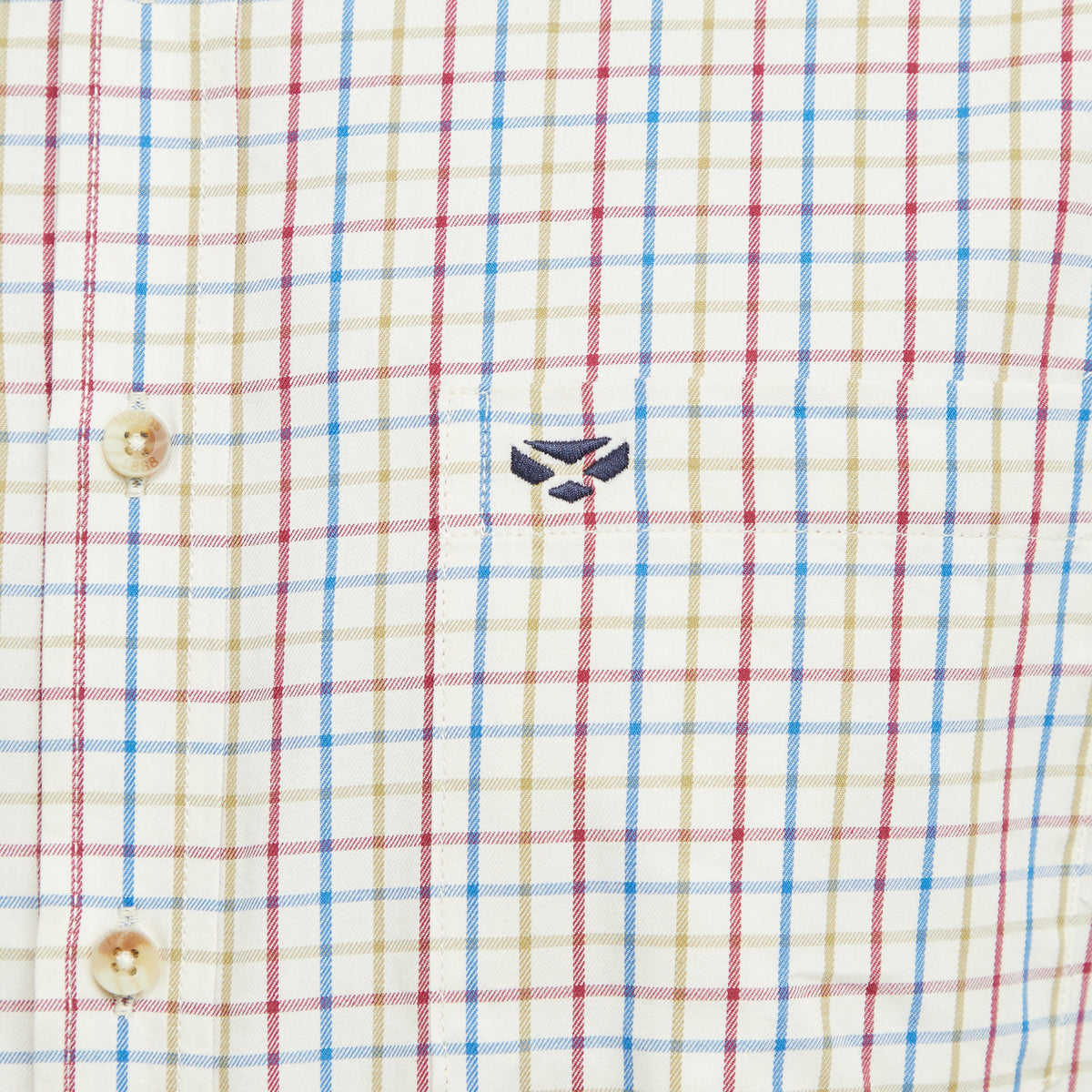 Mens Inverness Cotton Tattersall Shirt White/Blue/Green