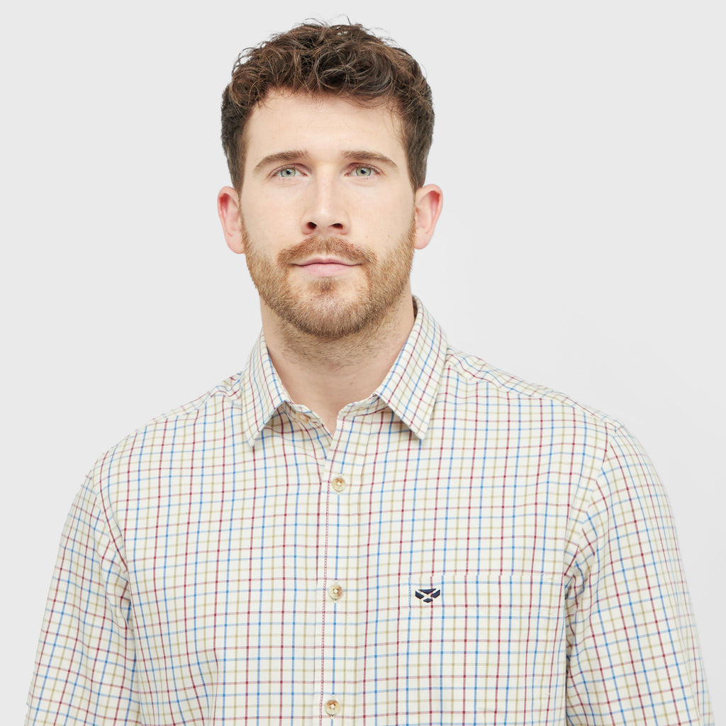 Mens Inverness Cotton Tattersall Shirt White/Blue/Green