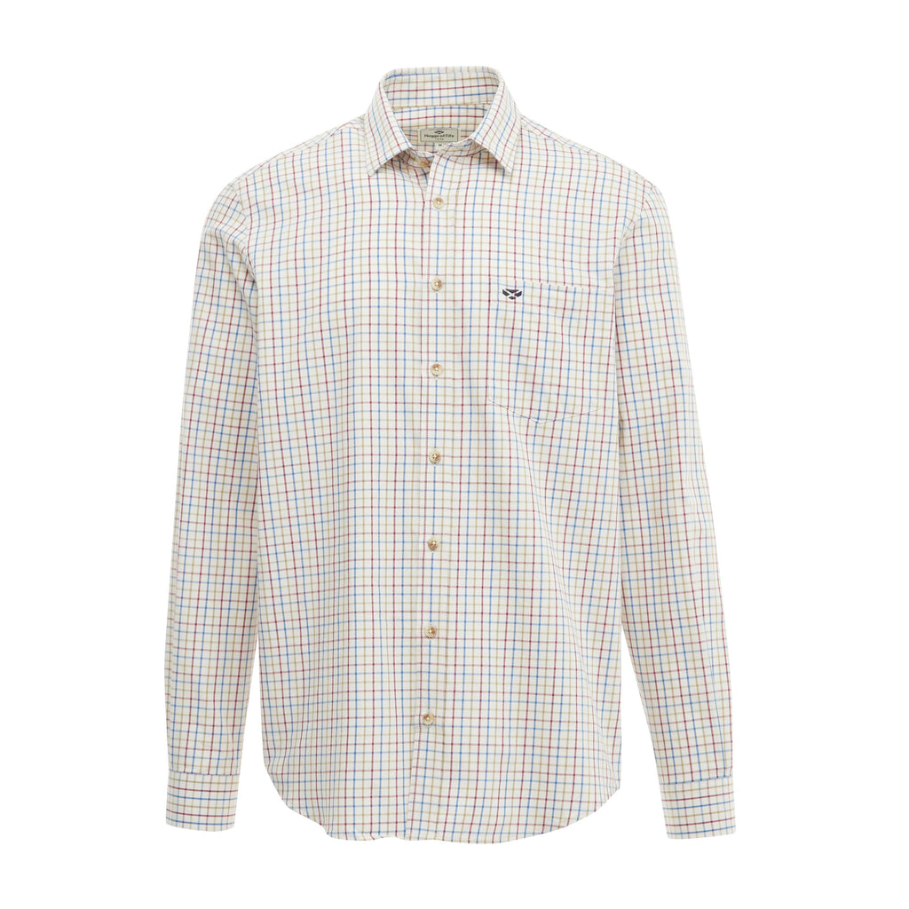 Mens Inverness Cotton Tattersall Shirt White/Blue/Green