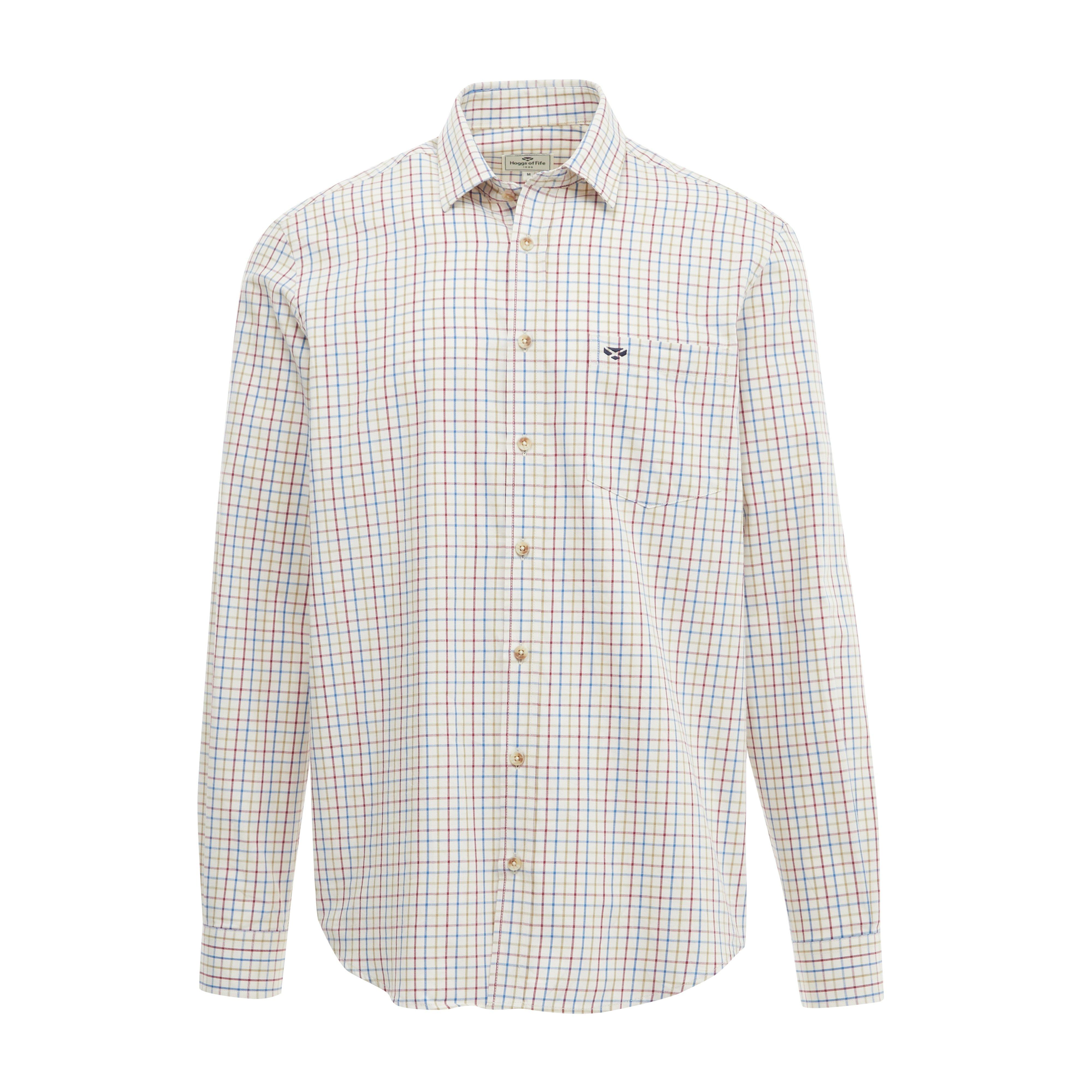 Mens Inverness Cotton Tattersall Shirt White/Blue/Green