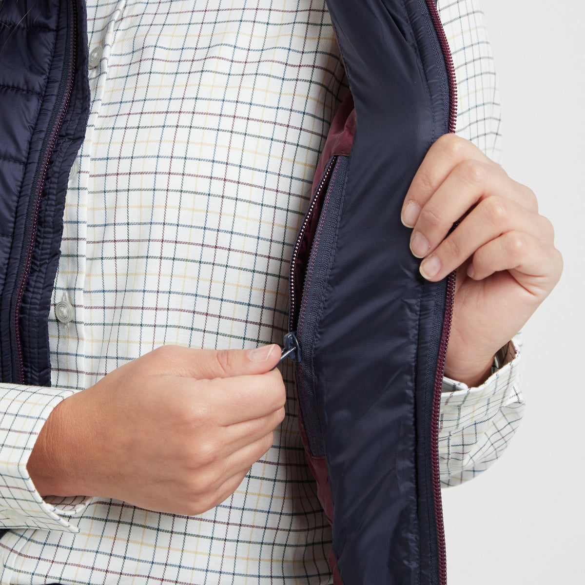 Womens Kingston Rip-Stop Gilet Navy/Merlot