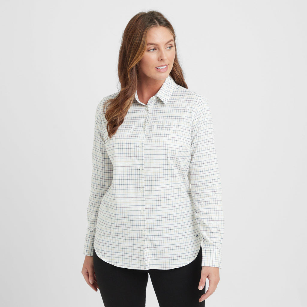 Womens Callie Twill Shirt White/Green/Yellow/Red