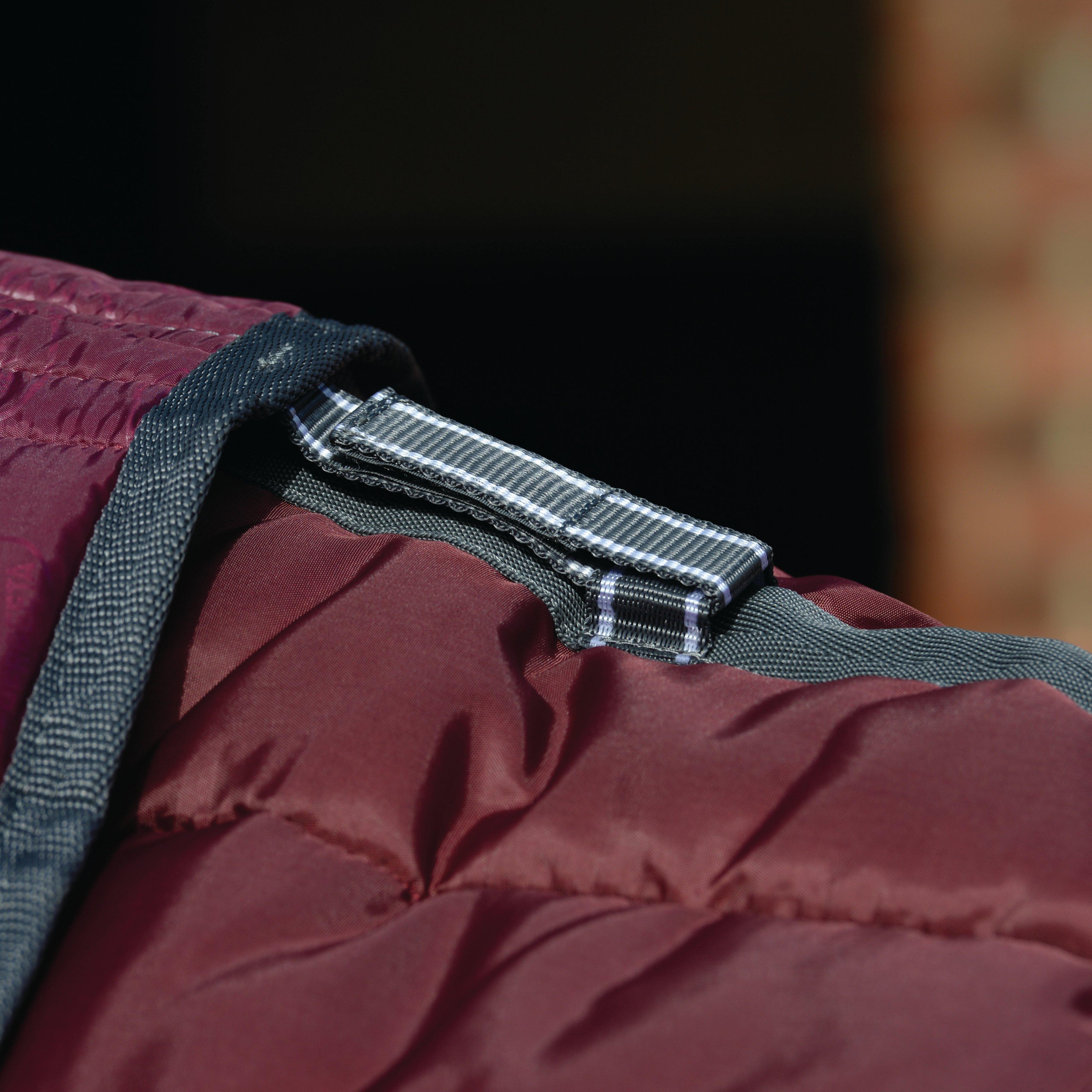 ComFiTec 210D Channel Quilt 250g Medium Weight Combo Neck Stable Rug Maroon/Grey/White