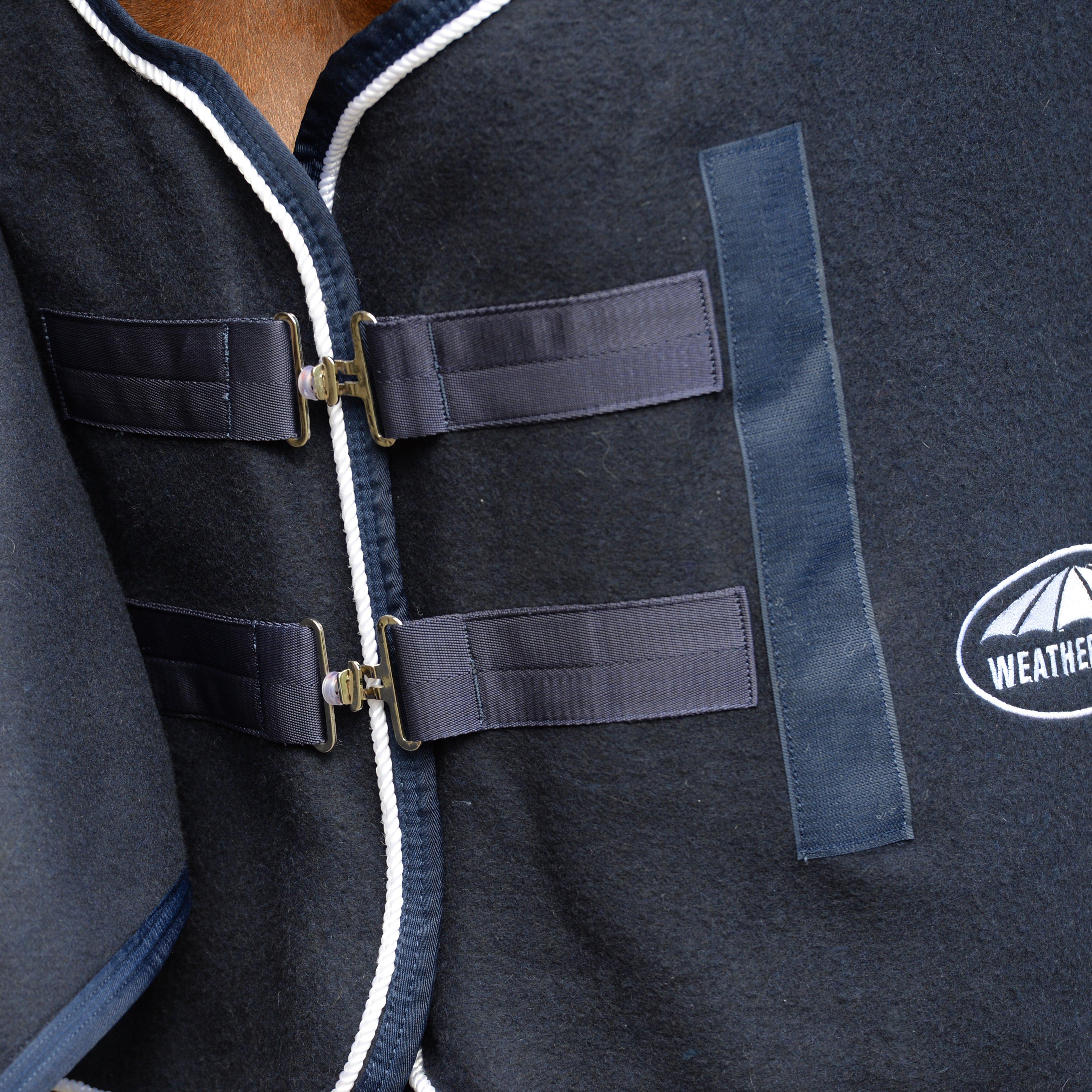 Standard Neck Wool Show Sheet With Chest Panel Navy/White