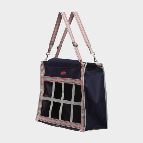 Slow Feeder Hay Bag Navy/Silver/Red