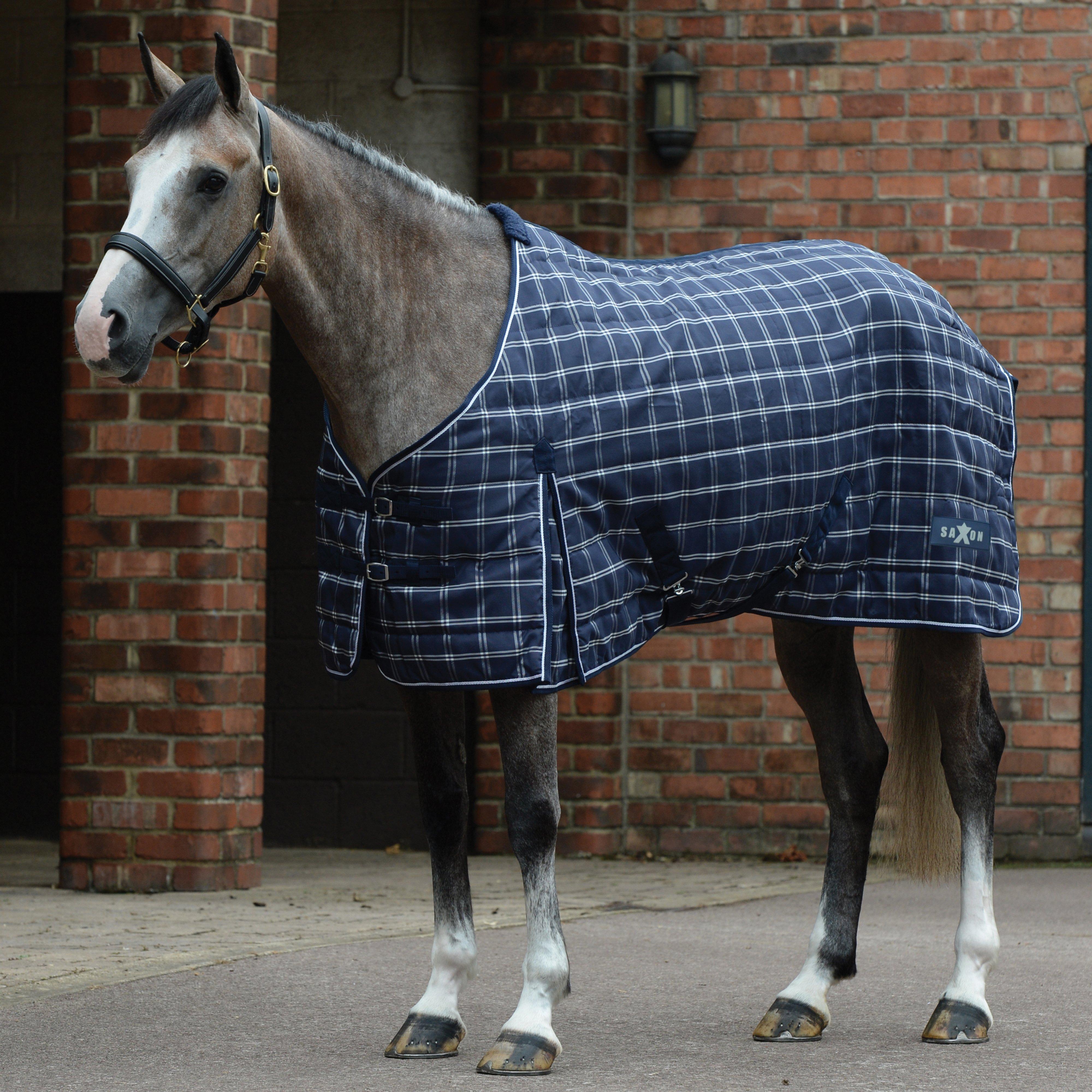 1200D PP Medium Weight 200g Standard Neck Stable Rug Navy Plaid