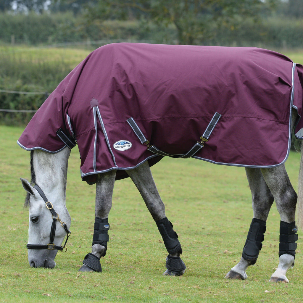 ComFiTec Plus Dynamic II Combo Neck Mediumweight 220g Turnout Rug Maroon/Grey/White