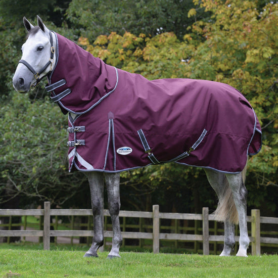 ComFiTec Plus Dynamic II Detach-A-Neck Mediumweight 220g Turnout Rug Maroon/Grey/White