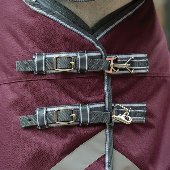 ComFiTec Plus Dynamic II Detach-A-Neck Mediumweight 220g Turnout Rug Maroon/Grey/White