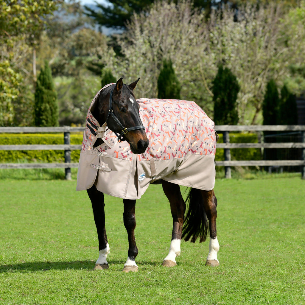 ComFiTec Essential Combo Neck 220g Mediumweight Turnout Rug Dachshund Print