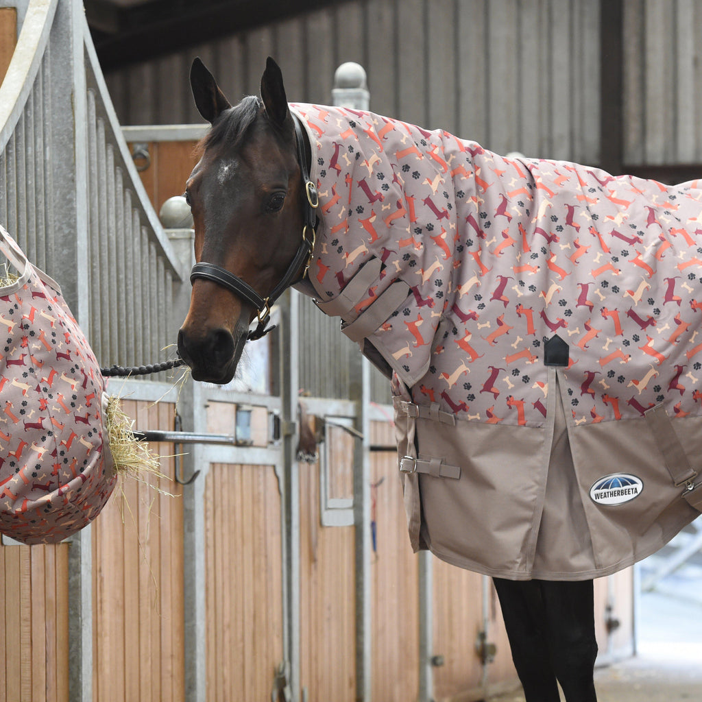 ComFiTec Essential Combo Neck 220g Mediumweight Turnout Rug Dachshund Print