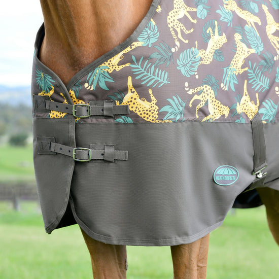 ComFiTec Tyro Standard Neck Medium Weight 200g Turnout Rug Jungle Print