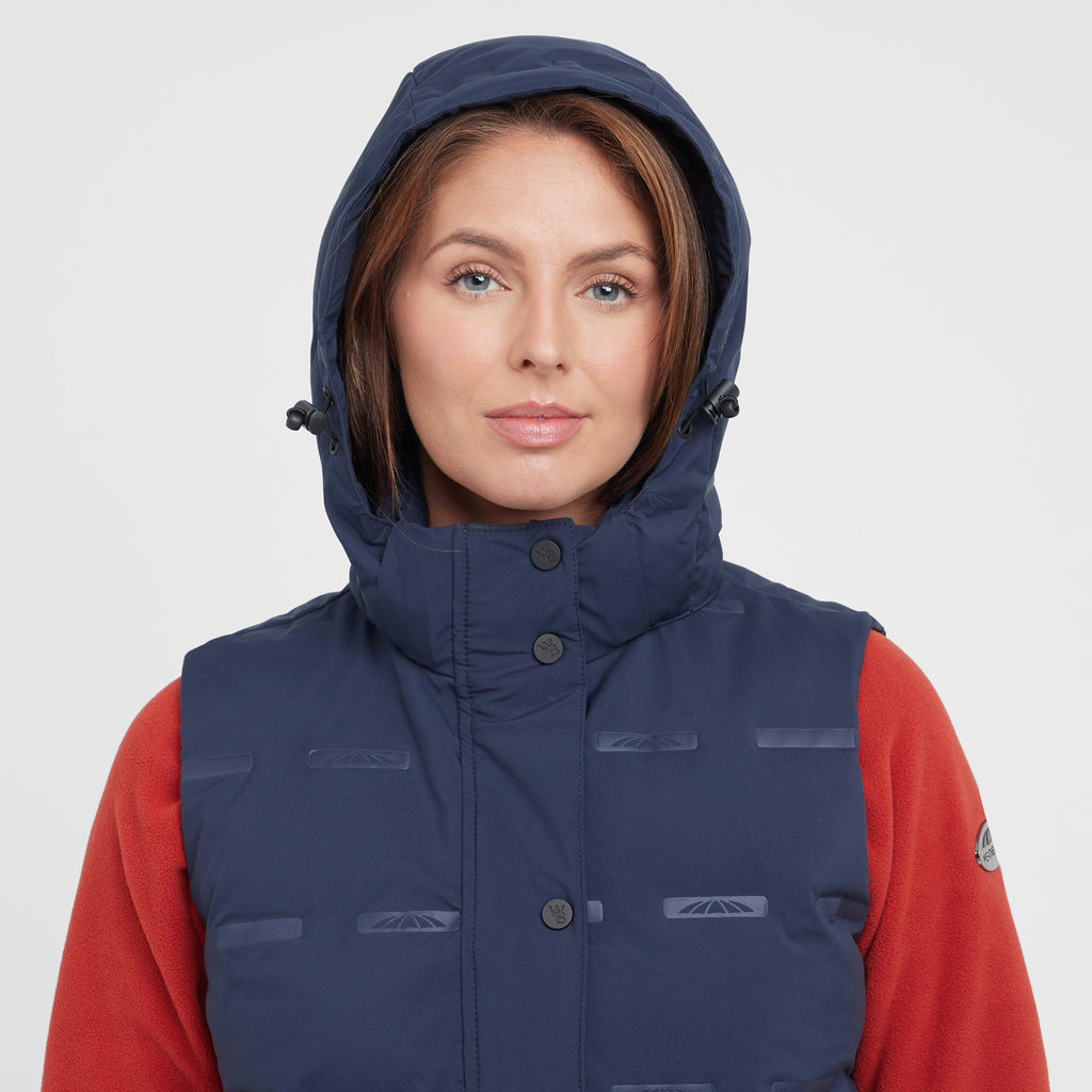 Womens Hapur Heat Seal Quilted Vest Navy Iris