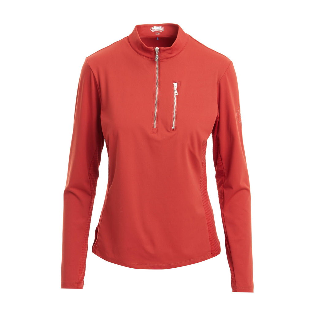 Womens Reno Long Sleeve Riding Top Red Ochre