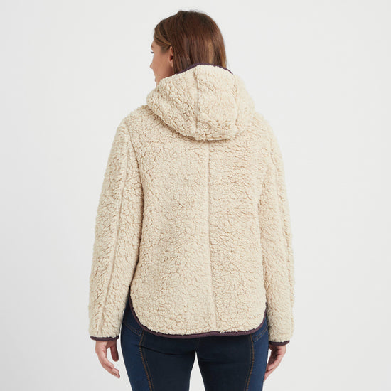 Womens Talia Teddy Pullover Beige/Perfect Plum