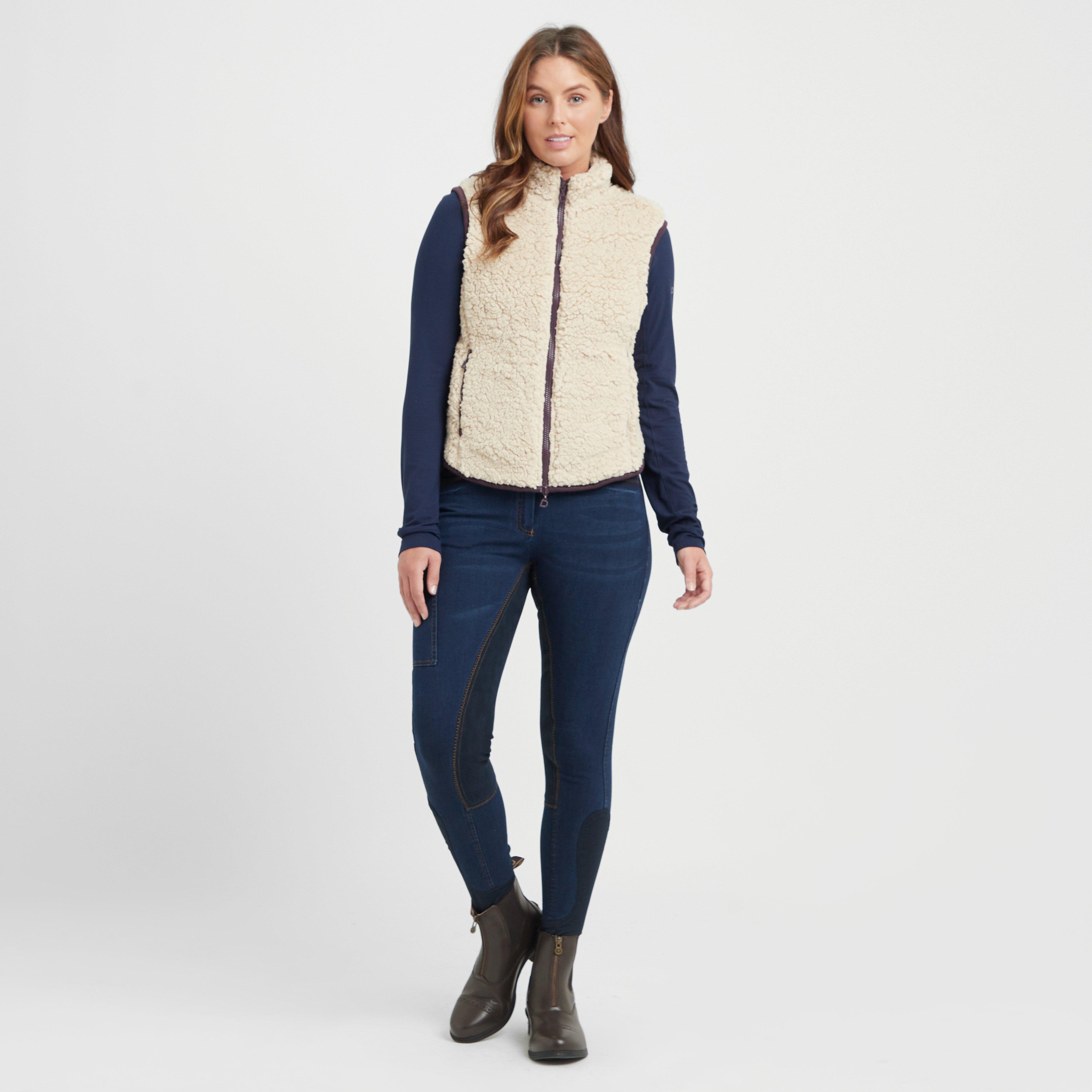 Womens Thea Teddy Vest Beige/Perfect Plum
