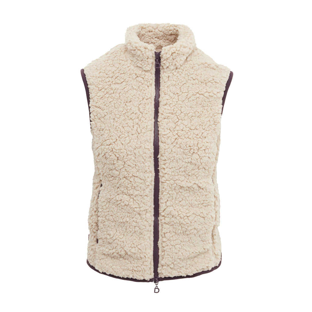 Womens Thea Teddy Vest Beige/Perfect Plum