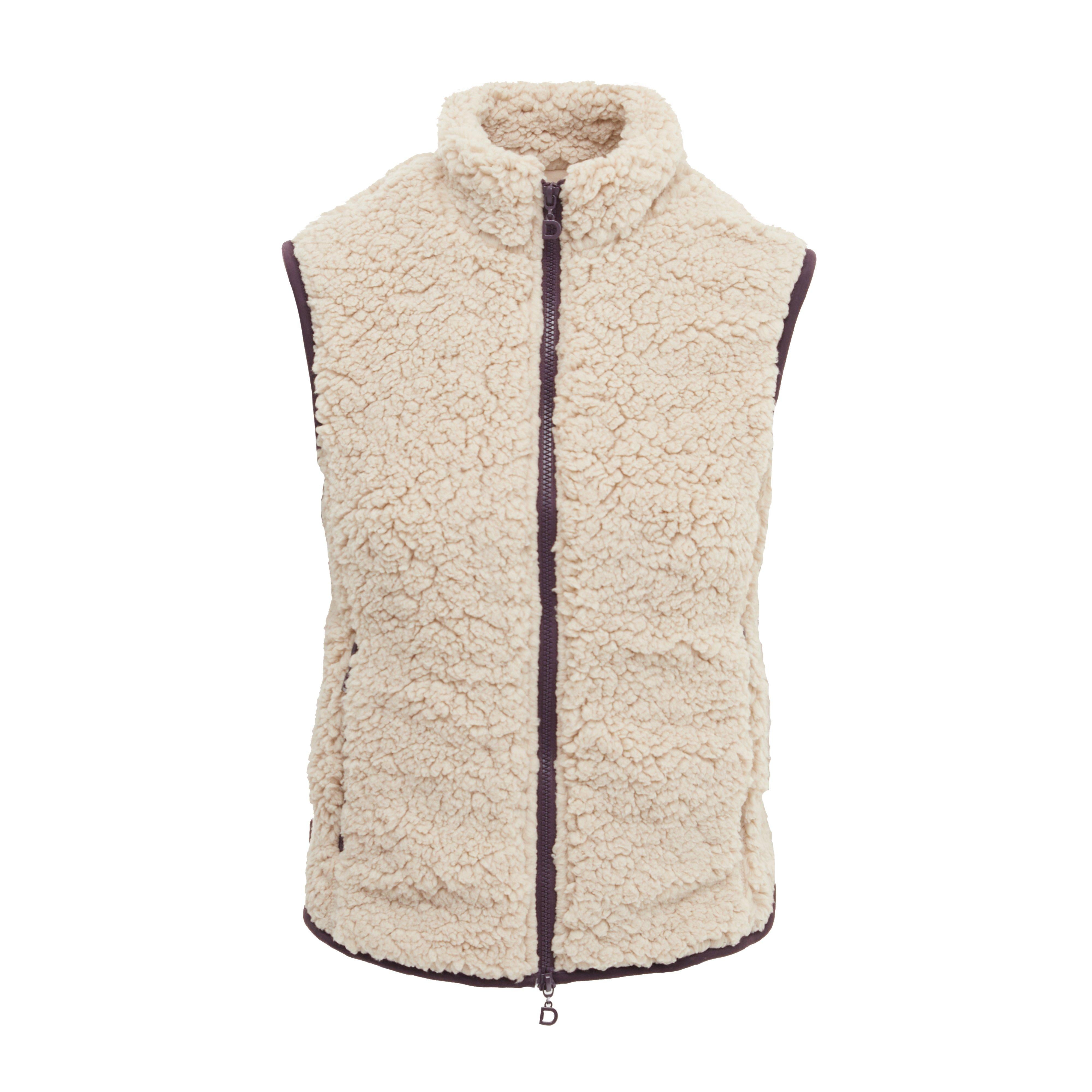 Womens Thea Teddy Vest Beige/Perfect Plum