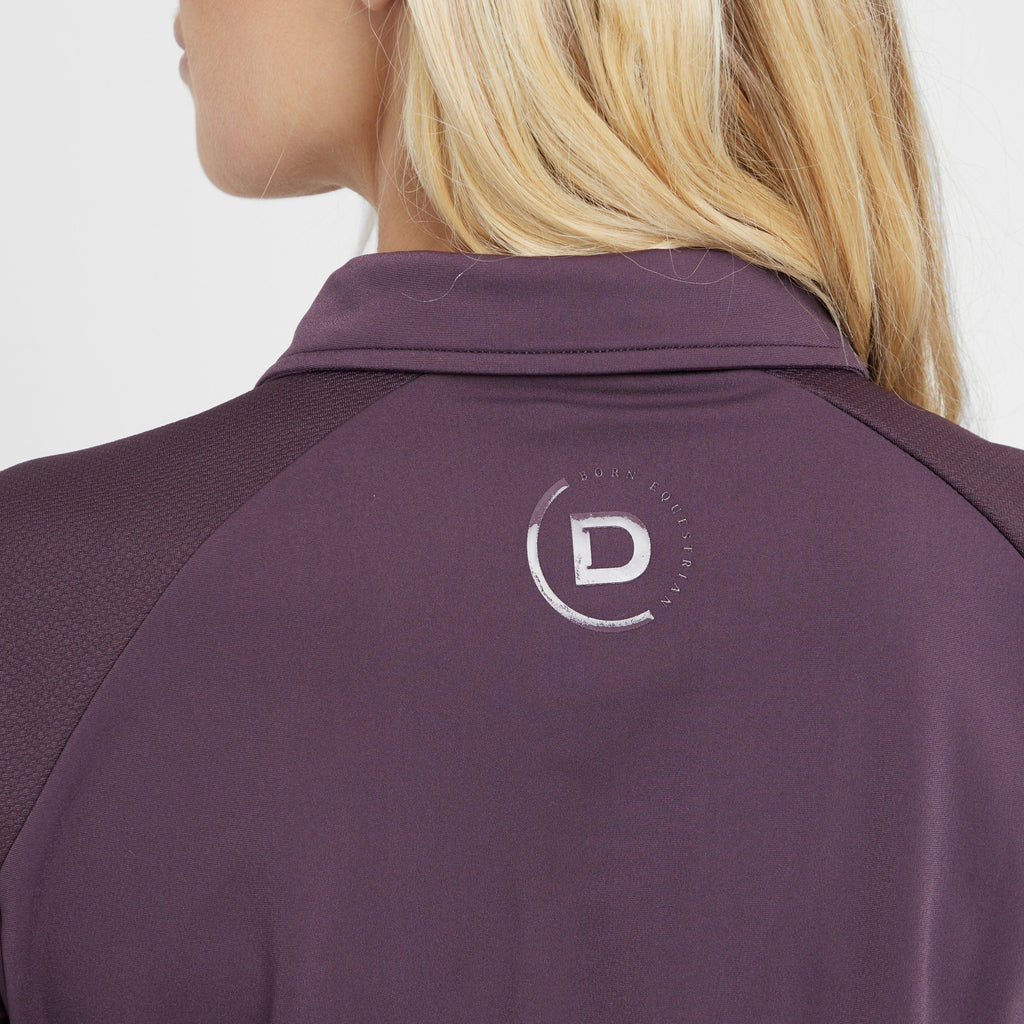 Womens Thelma Thermal Long Sleeve Riding Polo Plum Perfect
