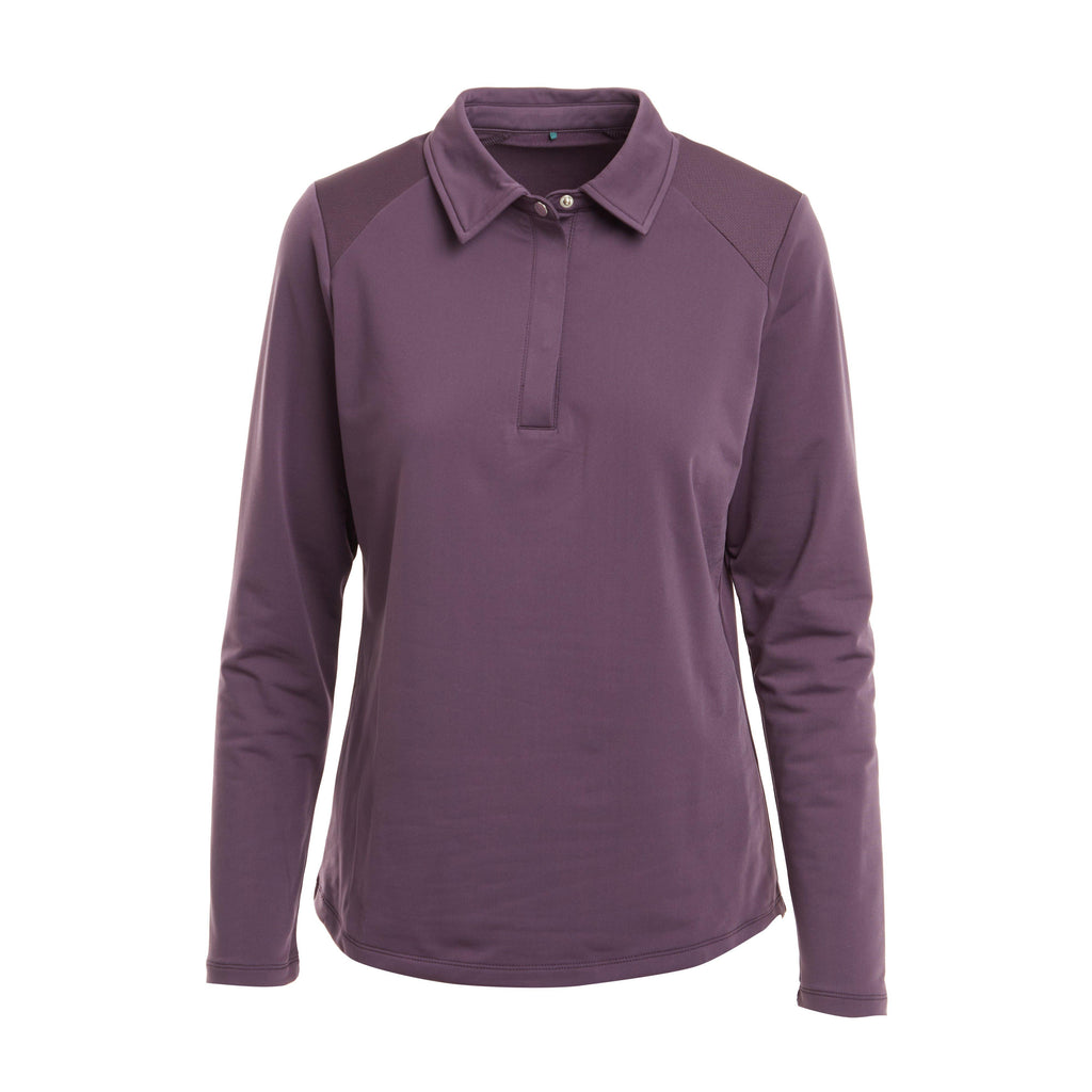 Womens Thelma Thermal Long Sleeve Riding Polo Plum Perfect