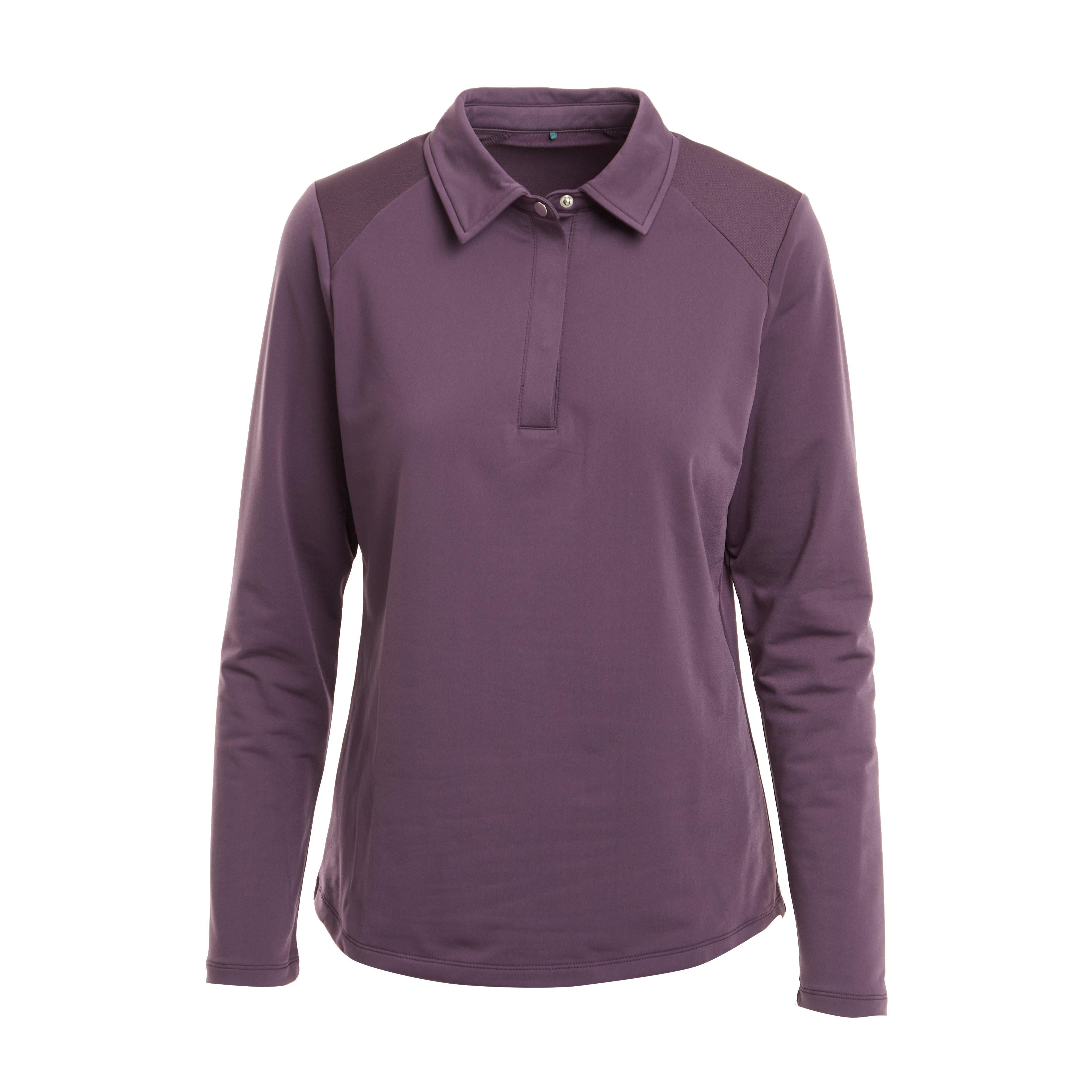 Womens Thelma Thermal Long Sleeve Riding Polo Plum Perfect