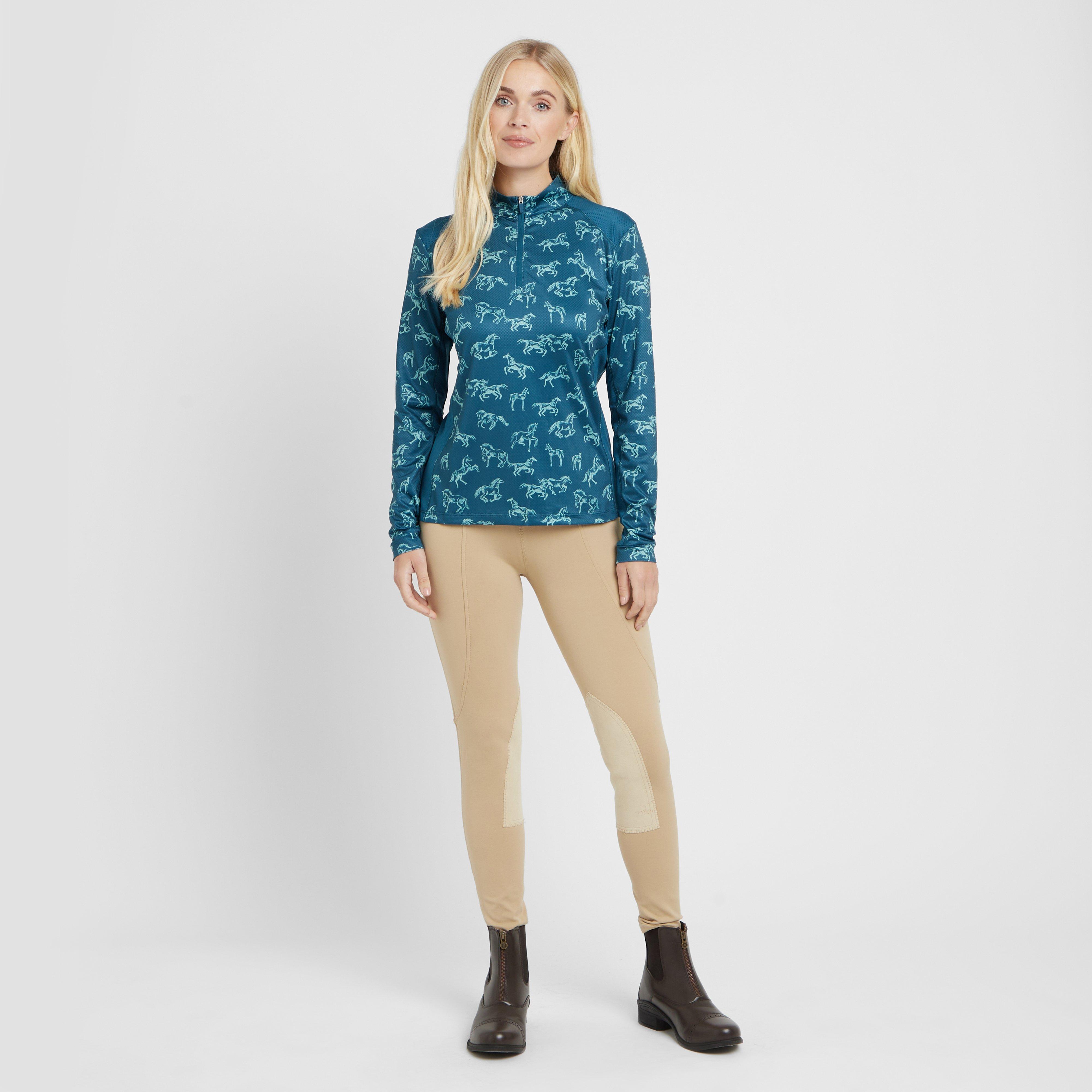 Womens Autumn Sally Long Sleeve Riding Top Legion Blue Froliking Horses