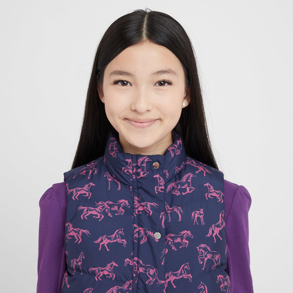 Kids Patrice Everyday Puffer Vest Navy/Frolicking Horse